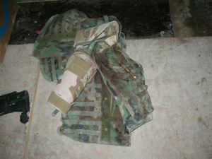 Spec. Monciglio's blood stained body armor